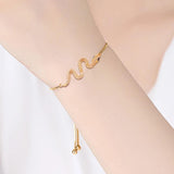 Golden Plated Snake Bracelet with Full Cz Bangle Jewelry