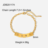 Stainless Steel Charm Bracelet 18k Plated Waterproof Jewelry