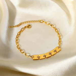 Stainless Steel Charm Bracelet 18k Plated Waterproof Jewelry