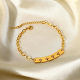 Stainless Steel Charm Bracelet 18k Plated Waterproof Jewelry