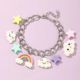 Resin Rainbow Clouds Star Unicorn Pendant Children's Bracelet