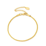 Aneebayh Sparkling Chains Bracelet Golden 14K Plated Stainless Steel Bangle