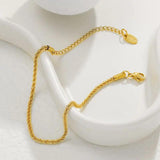 Aneebayh Sparkling Chains Bracelet Golden 14K Plated Stainless Steel Bangle