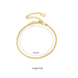 Aneebayh Sparkling Chains Bracelet Golden 14K Plated Stainless Steel Bangle