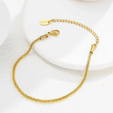Aneebayh Sparkling Chains Bracelet Golden 14K Plated Stainless Steel Bangle