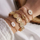 5pcs/set Boho Resin Stone Charm Bracelets for Women