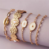 5pcs/set Boho Resin Stone Charm Bracelets for Women