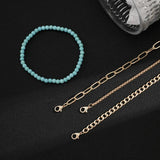 Boho Friendship Bracelet Set Ethnic Green Stone Seed Bead Charm Bracelet