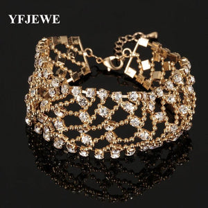 Classic Gold-Color Rhinestone Bracelet for Women