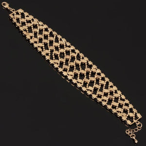 Classic Gold-Color Rhinestone Bracelet for Women