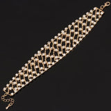Classic Gold-Color Rhinestone Bracelet for Women