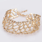 Classic Gold-Color Rhinestone Bracelet for Women