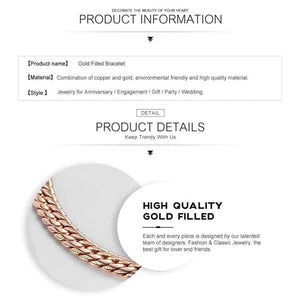 6mm Rose Bracelet for Men Women - Hammered Herringbone Snake Chain Bracelet