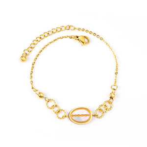Stainless Steel Bracelets Women Double Chains Pendants Bangles