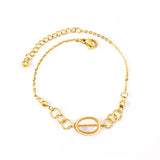 Stainless Steel Bracelets Women Double Chains Pendants Bangles
