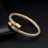 Colorful Stainless Steel Braided Cuff Bracelet Men Women Jewelry