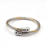 Colorful Stainless Steel Braided Cuff Bracelet Men Women Jewelry
