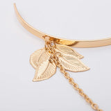 Bohemian Leaf Tassel Opal Open Bracelet Bangles for Women Men