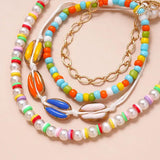 Handmade Pearl Bracelet with Shell Oil Dripping Design