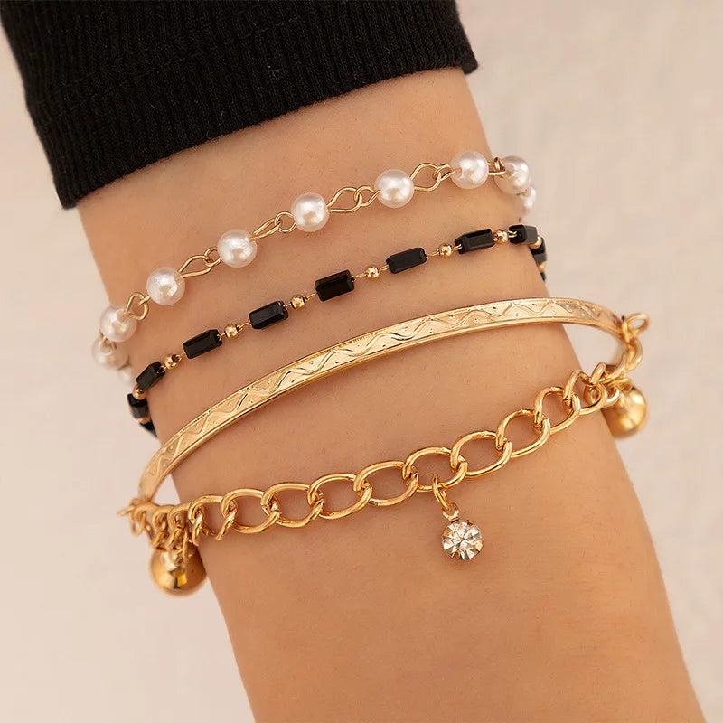 Geometric Bead Chain Street Photo Ladies Bracelet