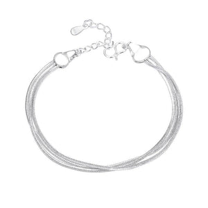 Silver Plated 925 Snake Bracelet Layered Jewelry