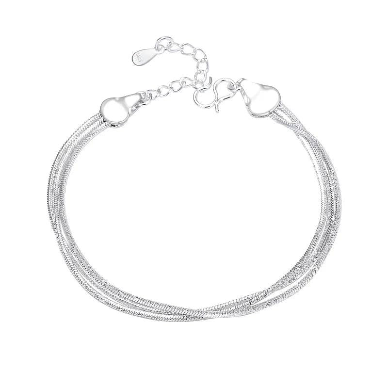 Silver Plated 925 Snake Bracelet Layered Jewelry