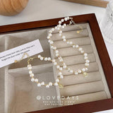 Freshwater Pearl Portrait Round Necklace Female Clavicle Chain