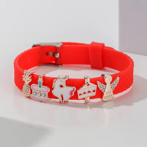 Enamel Cake Charm Bracelet Beads Fit 10mm Mesh Bracelet Watch Style Gift