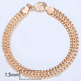 7.5mm Weaving Link Chain Bracelet Femme Jewelry Christmas for Women
