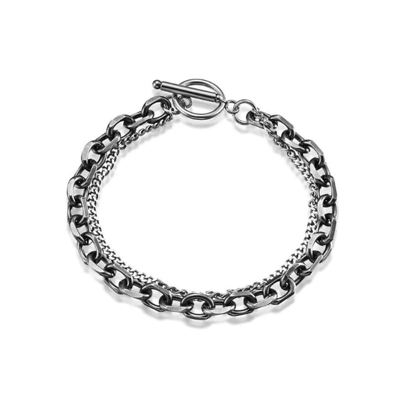 Vintage Stainless Steel Chain Link Men Bracelet Bangle