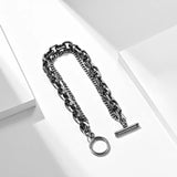 Vintage Stainless Steel Chain Link Men Bracelet Bangle