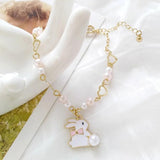 Sweet Rabbit Pearl Bracelet for Girls and Women