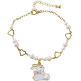 Sweet Rabbit Pearl Bracelet for Girls and Women