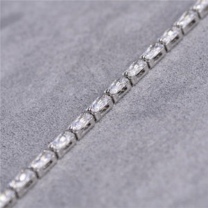 Square Zircon Bracelet, Crystal Tennis Jewelry