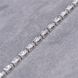 Square Zircon Bracelet, Crystal Tennis Jewelry