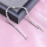 Square Zircon Bracelet, Crystal Tennis Jewelry