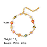 Colorful Dripping Oil Flower Bracelet Waterproof Gift