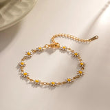 Colorful Dripping Oil Flower Bracelet Waterproof Gift