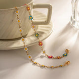 Colorful Dripping Oil Flower Bracelet Waterproof Gift