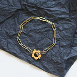 Stainless Steel Sweet Flower Charm Bracelet For Women Silver Jewelry