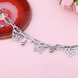 Punk Stainless Steel 2 Layer Butterfly Chain Bracelet Charm Bangle Girls Gift