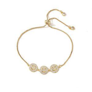 Copper Plated Smiling Face Bracelet for Women