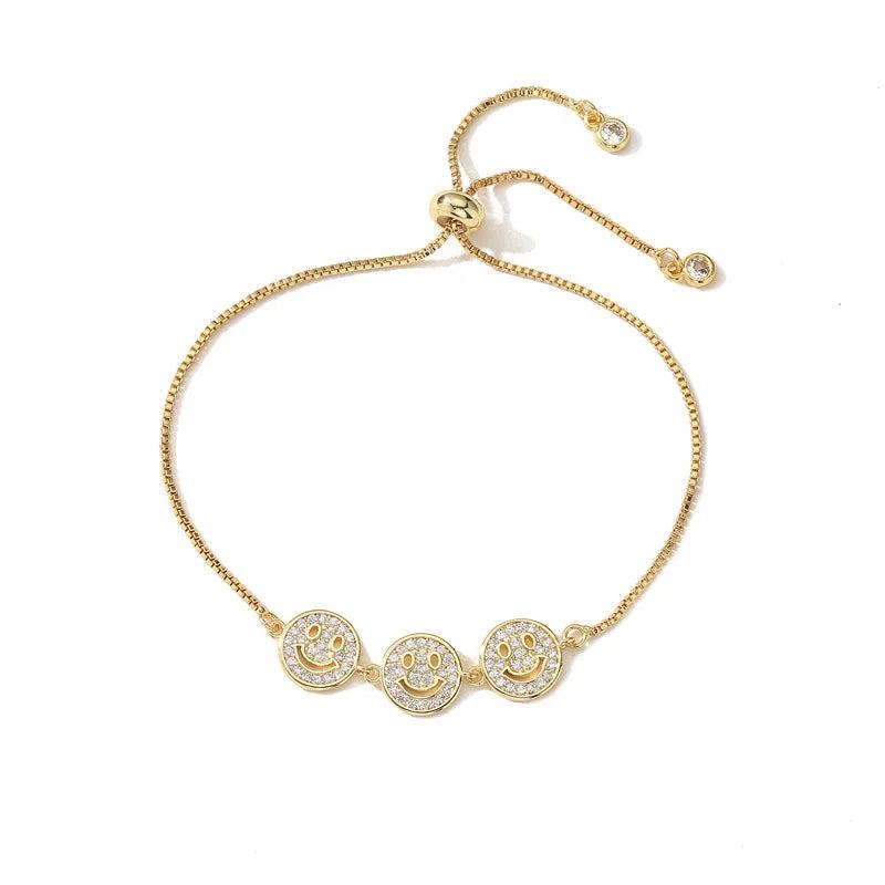 Copper Plated Smiling Face Bracelet for Women