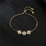 Copper Plated Smiling Face Bracelet for Women