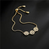 Copper Plated Smiling Face Bracelet for Women