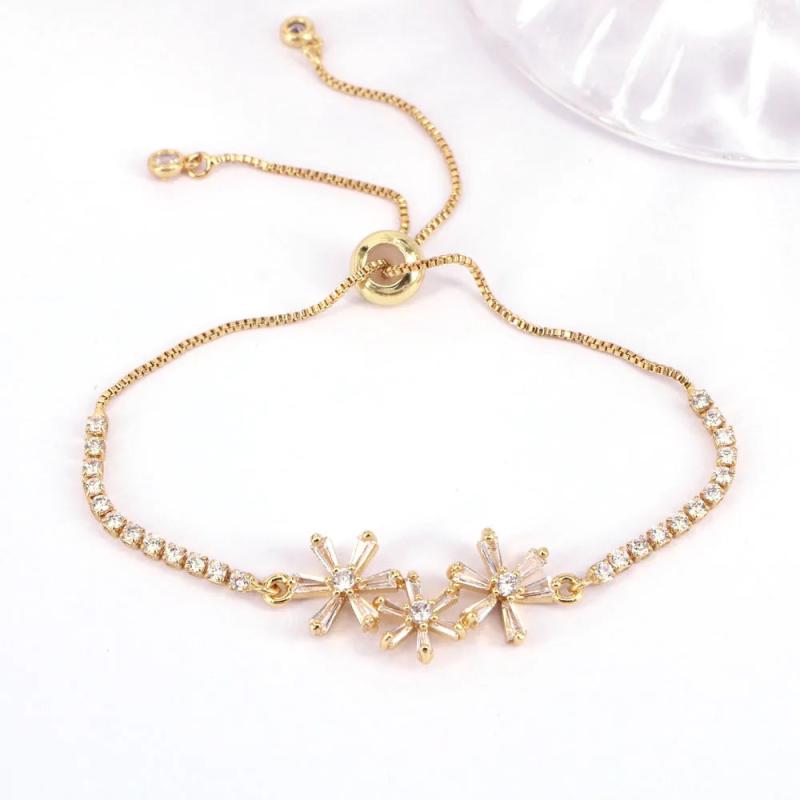 Crystal Flower/Heart Tennis CZ Bracelet Women Bangle