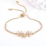 Crystal Flower/Heart Tennis CZ Bracelet Women Bangle
