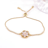 Crystal Flower/Heart Tennis CZ Bracelet Women Bangle