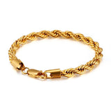 Men's Steel Twisted Chain Bracelet Unisex Silver Optional Charm