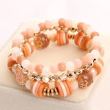 Bohemian Beaded Glass Bracelets Bangle Set